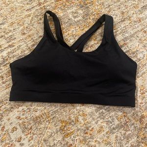 Running Girl strappy sports bra with logo stamp